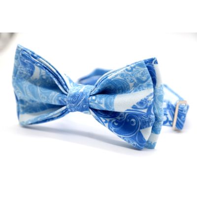 GIOVANNI PERA elegancka mucha muszka niebieska, paisley D808 | Sklep GriShop.eu | Muszki