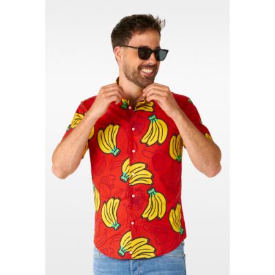 OPPOSUITS Koszula męska krótki rękaw, czerwona DONKEY KONG w banany | Sklep GriShop.eu | Koszule