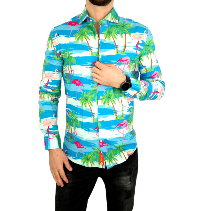 OPPOSUITS Koszula męska kolorowa w FLAMINGI, palmy | Sklep GriShop.eu | Koszule