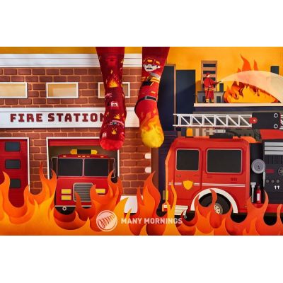 MANY MORNINGS skarpetki kolorowe wesołe strażak, The Fireman | Sklep GriShop.eu | Galanteria i dodatki