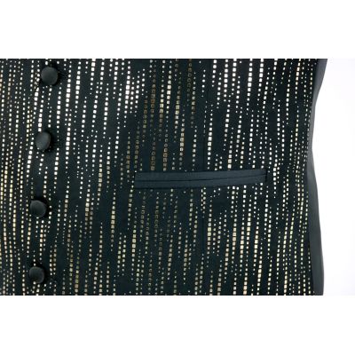 GIOVANNI PERA bezrękawnik, kamizelka męska czarna złota, kwadraciki ekskluzywna D42 imprezowa, sceniczna, połysk, blask | Sklep 