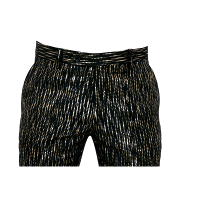 GIOVANNI PERA Spodnie męskie chinosy D42, czarne, złote, ekskluzywne, imprezowe, sceniczne, połysk, blask, kwadraciki | Sklep Gr