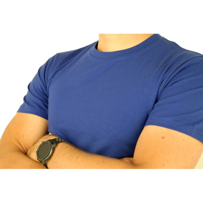 GIOVANNI PERA T-shirt męski niebieski okrągły TGP100 elastan, gładki | Sklep GriShop.eu | Koszulki