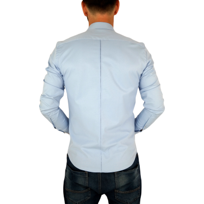 DANIEL BESSI Koszula męska fb010 błękitna, lycra | Sklep GriShop.eu | Koszule