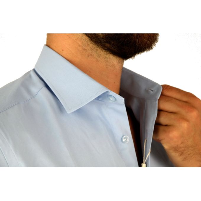 DANIEL BESSI Koszula męska fb010 błękitna, lycra | Sklep GriShop.eu | Koszule