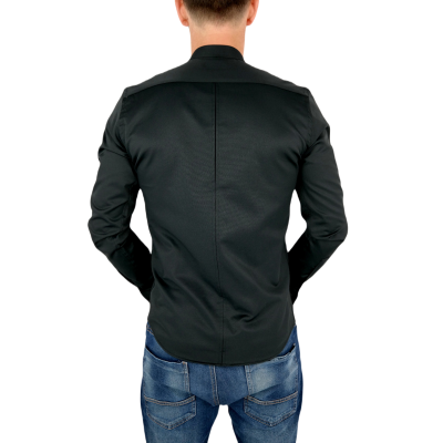 DANIEL BESSI Koszula męska fb026 czarna , stójka, lycra | Sklep GriShop.eu | Koszule
