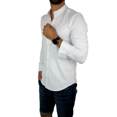 DANIEL BESSI Koszula męska fb024 biała , stójka, lycra | Sklep GriShop.eu | Koszule