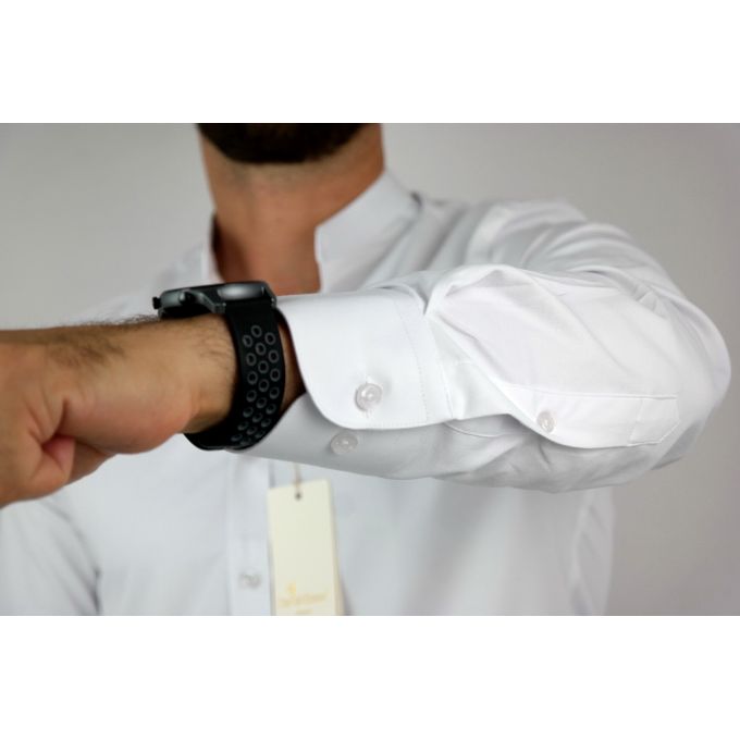 DANIEL BESSI Koszula męska fb024 biała , stójka, lycra | Sklep GriShop.eu | Koszule