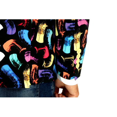 MARCO MILANO Marynarka męska czarna C03 kolorowy pędzel, efektowna, casual | Sklep GriShop.eu | Marynarki