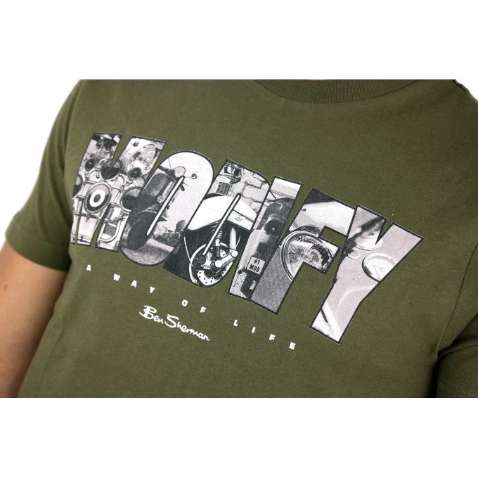BEN SHERMAN T-shirt męski TBS3 zielony/khaki z nadrukiem | Sklep GriShop.eu | Koszulki