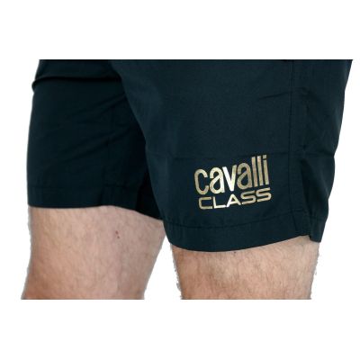 CAVALLI Spodenki, Szorty kąpielowe męskie, czarne | Sklep GriShop.eu | Spodnie