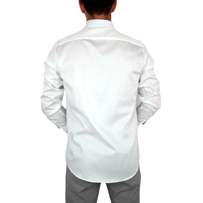 GUISEPPE LUIGI Koszula męska GL22 biała z efektownym kolorowym nadrukiem, twarz | Sklep GriShop.eu | Koszule