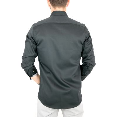 GUISEPPE LUIGI Koszula męska GL19 czarna z efektownym nadrukiem, dłonie, dolary, różanec, wisior | Sklep GriShop.eu | Koszule