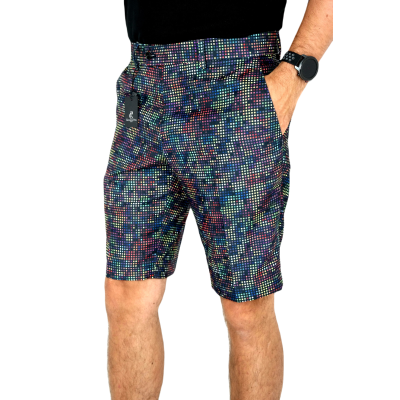 GIOVANNI PERA Spodenki męskie kolorowe chinosy, piksele disco | Sklep GriShop.eu | Krótkie spodenki