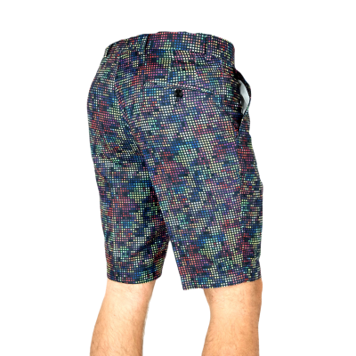 GIOVANNI PERA Spodenki męskie kolorowe chinosy, piksele disco | Sklep GriShop.eu | Krótkie spodenki