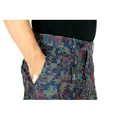 GIOVANNI PERA Spodenki męskie kolorowe chinosy, piksele disco | Sklep GriShop.eu | Krótkie spodenki