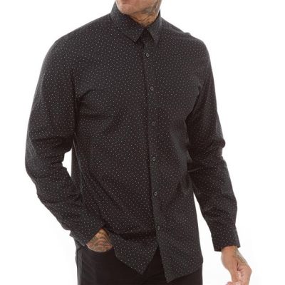 SELECTED HOMME Koszula męska czarna KSH1 w drobny wzór | Sklep GriShop.eu | Koszule