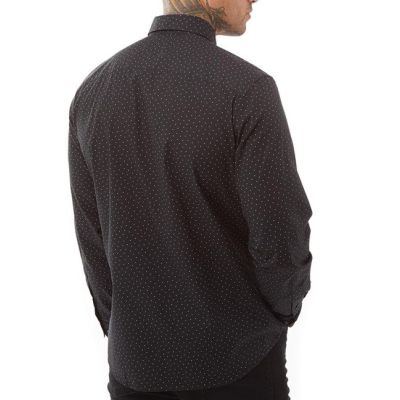 SELECTED HOMME Koszula męska czarna KSH1 w drobny wzór | Sklep GriShop.eu | Koszule