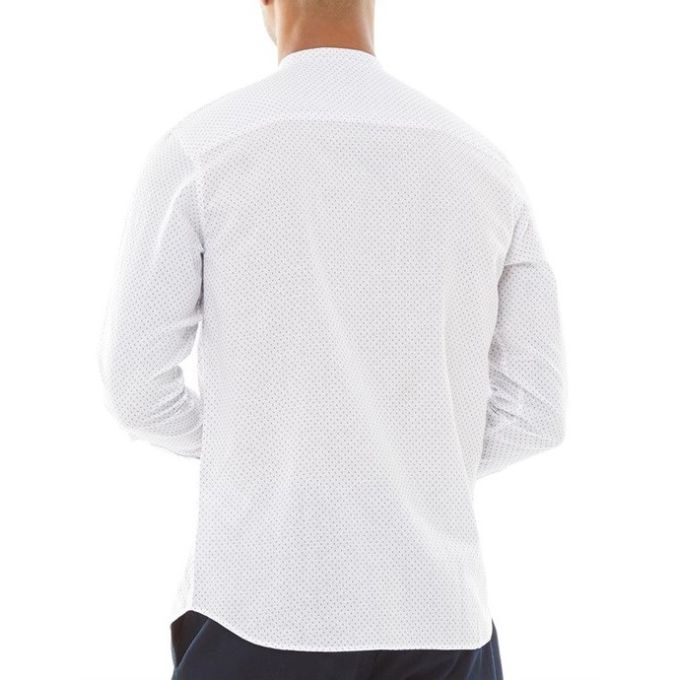 JACK&JONES Koszula męska biała na stójce KJJ02 w drobny wzór | Sklep GriShop.eu | Koszule