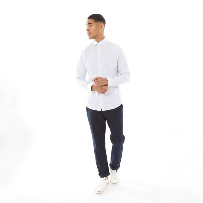 JACK&JONES Koszula męska biała KJJ03 w drobny wzór | Sklep GriShop.eu | Koszule