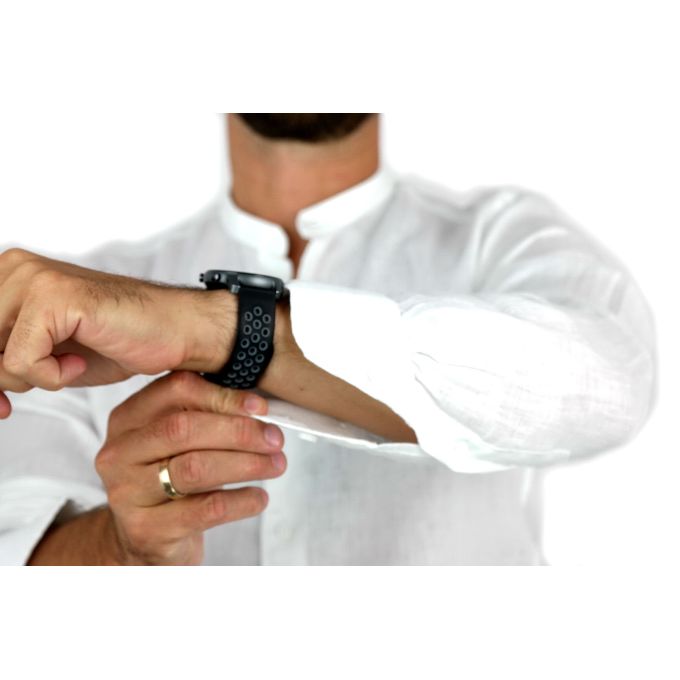 U.S. GRAND POLO Koszula męska KG5 biała, stójka, LEN | Sklep GriShop.eu | Koszule