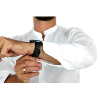 U.S. GRAND POLO Koszula męska KG5 biała, stójka, LEN | Sklep GriShop.eu | Koszule