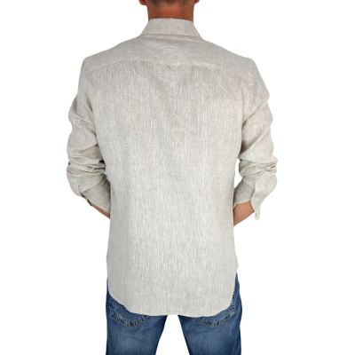 NORTH SAILS Koszula męska KNS1 beżowa, LEN | Sklep GriShop.eu | Koszule