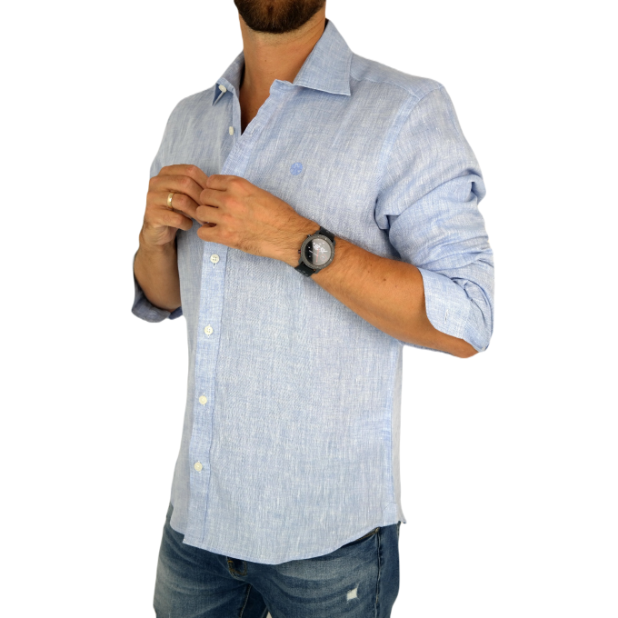 NORTH SAILS Koszula męska KNS2 niebieska, LEN | Sklep GriShop.eu | Koszule