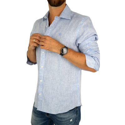 NORTH SAILS Koszula męska KNS2 niebieska, LEN | Sklep GriShop.eu | Koszule