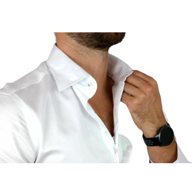 GUISEPPE LUIGI Koszula męska GL36 biała z efektownym kolorowym nadrukiem muzycznym, gitarzysta | Sklep GriShop.eu | Koszule