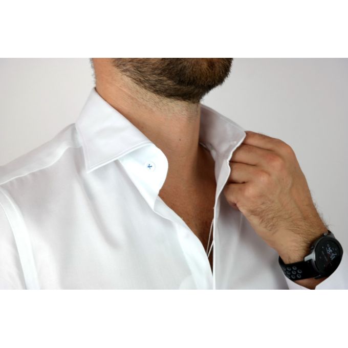 GUISEPPE LUIGI Koszula męska GL38 biała z efektownym kolorowym nadrukiem muzycznym, saksofon | Sklep GriShop.eu | Koszule