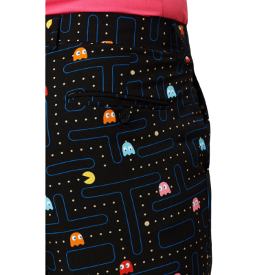 OPPOSUITS Garnitur męski z krawatem, czarny, kolorowy PAC-MAN, wzór, casual | Sklep GriShop.eu | Garnitury