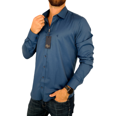 DANIEL BESSI Koszula męska FB030 morska, lycra | Sklep GriShop.eu | Koszule 2