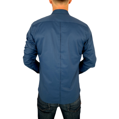 DANIEL BESSI Koszula męska FB030 morska, lycra | Sklep GriShop.eu | Koszule