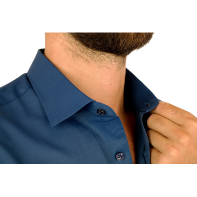 DANIEL BESSI Koszula męska FB030 morska, lycra | Sklep GriShop.eu | Koszule