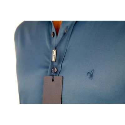 DANIEL BESSI Koszula męska FB030 morska, lycra, BODY FIT | Sklep GriShop.eu | Koszule