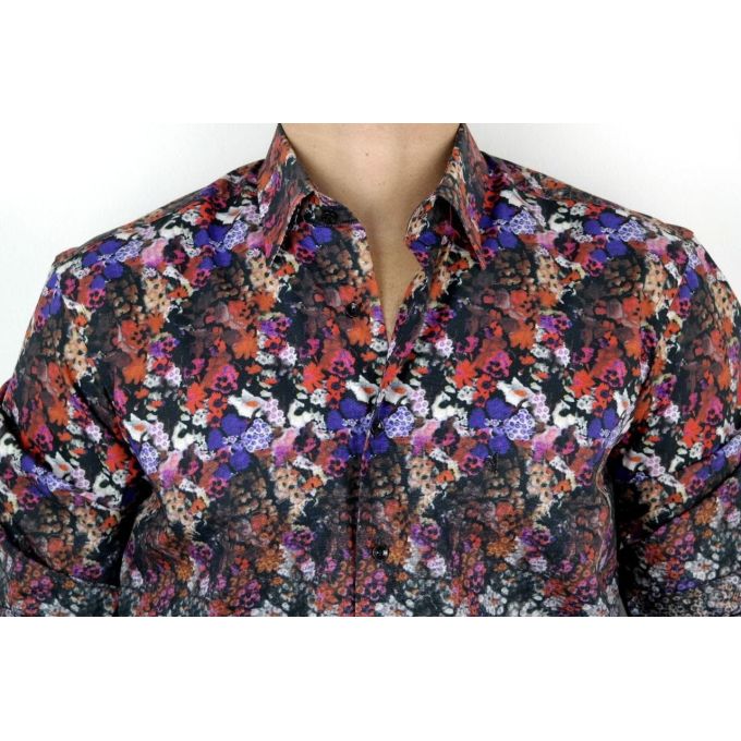 DANIEL BESSI koszula męska fb097 kolorowa kwietki cieniowana | Sklep GriShop.eu | Koszule