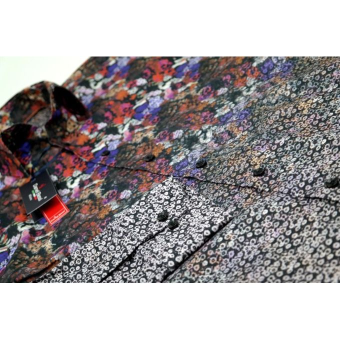 DANIEL BESSI koszula męska fb097 kolorowa kwietki cieniowana | Sklep GriShop.eu | Koszule