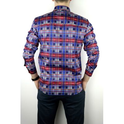 DANIEL BESSI Koszula męska fb293 kolorowa krata | Sklep GriShop.eu | Koszule