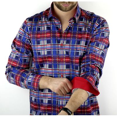 DANIEL BESSI Koszula męska fb293 kolorowa krata | Sklep GriShop.eu | Koszule