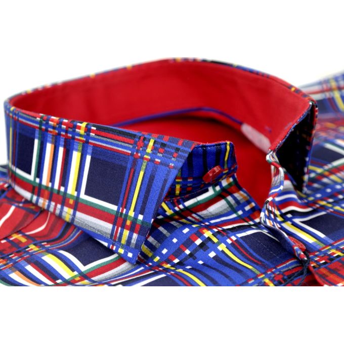 DANIEL BESSI Koszula męska fb293 kolorowa krata | Sklep GriShop.eu | Koszule