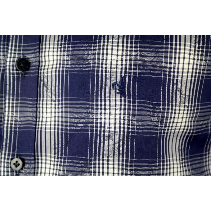 DANIEL BESSI koszula męska fb082 granatowo biała krata | Sklep GriShop.eu | Koszule