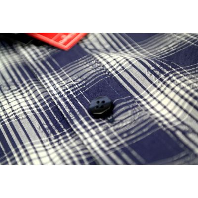 DANIEL BESSI koszula męska fb082 granatowo biała krata | Sklep GriShop.eu | Koszule