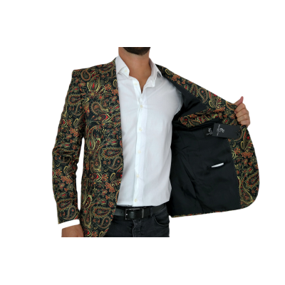 GIOVANNI PERA Marynarka męska D612 casual, PAISLEY, kwiaty, elegancka | Sklep GriShop.eu | Marynarki