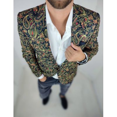 GIOVANNI PERA Marynarka męska D612 casual, PAISLEY, kwiaty, elegancka | Sklep GriShop.eu | Marynarki