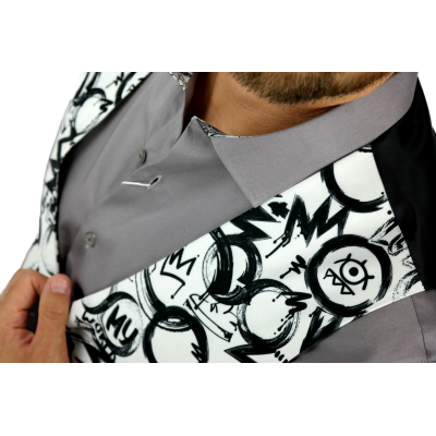 GIOVANNI PERA bezrękawnik, kamizelka męska D614 biało czarna OKO, my world | Sklep GriShop.eu | Kamizelki