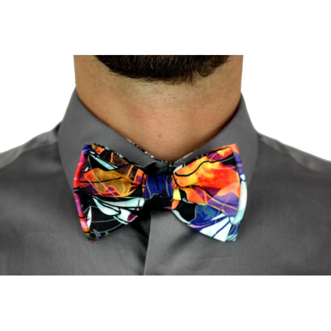 GIOVANNI PERA elegancka mucha muszka D609 kolorowa w kwiaty | Sklep GriShop.eu | Muszki