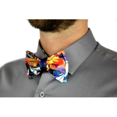GIOVANNI PERA elegancka mucha muszka D609 kolorowa w kwiaty | Sklep GriShop.eu | Muszki