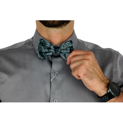 GIOVANNI PERA elegancka mucha muszka D611 grafitowa, NAPISY | Sklep GriShop.eu | Muszki