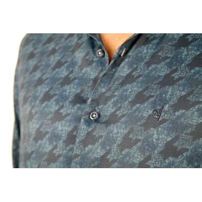 DANIEL BESSI Koszula męska fb014 granatowa, wzór, efekt jedwabiu | Sklep GriShop.eu | Koszule